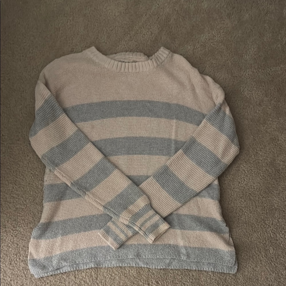 Striped Beige and Gray Sweater